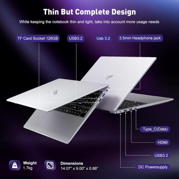 2025 Laptop, Laptop Computer with Intel Quad-Core Processor(Up to 3.6GHz), 16GB DDR4 512GB SSD, Windows 11 Gaming Laptop, 15.6" IPS 1080P, Metal Shell, USB3.2, Long Battery Life - Image 5