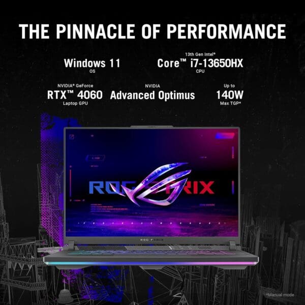 ASUS ROG Strix G16 Gaming Laptop, 16” 16:10 FHD 165Hz Display, NVIDIA® GeForce RTX™ 4060, Intel Core i7-13650HX, 16GB DDR5, 1TB PCIe Gen4 SSD, Wi-Fi 6E, Windows 11, G614JV-AS74 - Image 2