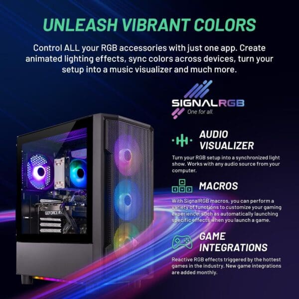 Skytech Gaming Shadow Gaming PC Desktop – AMD Ryzen 5 5600X 3.7 GHz, NVIDIA RTX 4060, 1TB NVME SSD, 16GB DDR4 RAM 3200, 600W Gold PSU, 11AC Wi-Fi, Windows 11 Home 64-bit,Black - Image 2