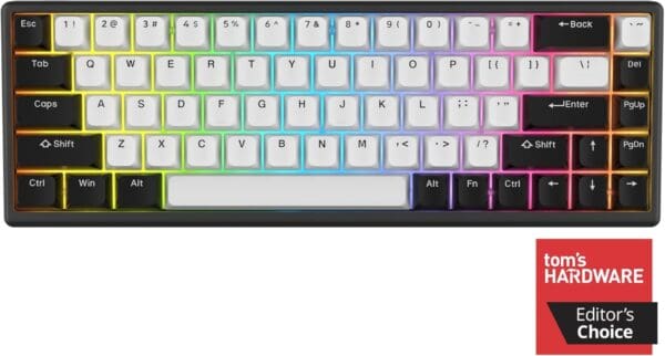 ARBITER Polar 65 -CNC Magnetic Gaming Keyboard w Rapid Trigger, Hall Effect Switches, CNC Aluminum Frame, Rapid Trigger, 65% Compact, Bright RGB, Dual-Shot PBT Keycaps - Black Panda - Image 2