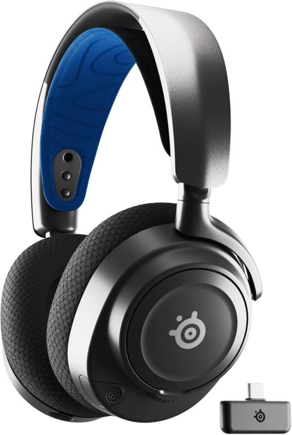 SteelSeries Arctis Nova 7P Wireless Multi-Platform Gaming Headset — Neodymium Magnetic Drivers — 2.4GHz + Bluetooth — 38Hr USB-C Battery — Gen2 AI Mic — PlayStation, PC, Switch, VR, Mobile - Black