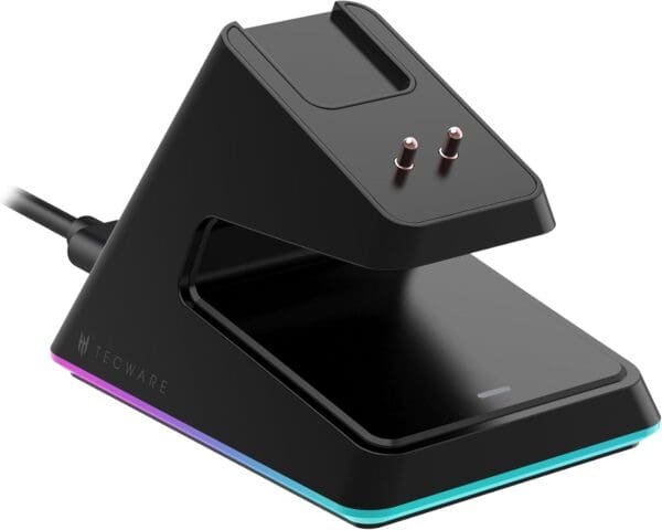 TECWARE EX1 Lightweight Gaming Mouse, 26K DPI Wireless Mouse, OLED Screen Display, 59g Lightweight, RGB Charging Dock, Tri-Mode Connectivity, Comes with PTFE Feet and Grip Tape, Gaming Mouse (Black) - Image 3
