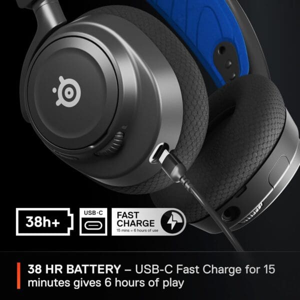 SteelSeries Arctis Nova 7P Wireless Multi-Platform Gaming Headset — Neodymium Magnetic Drivers — 2.4GHz + Bluetooth — 38Hr USB-C Battery — Gen2 AI Mic — PlayStation, PC, Switch, VR, Mobile - Black - Image 4