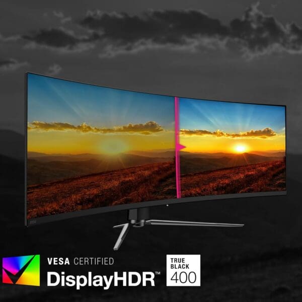 MSI MPG 491CQP QD-OLED 49" 32:9 DQHD 144Hz Curved OLED HDR Gaming Monitor, Metallic Black - Image 4