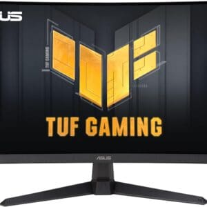 ASUS TUF Gaming 27” 1440P Curved HDR Gaming Monitor (VG27WQ3B) - QHD (2560 x 1440), 180Hz, 0.5ms, 1500R, Extreme Low Motion Blur, FreeSync, 90% DCI-P3, Shadow Boost, DisplayWidget, 3 yr Warranty