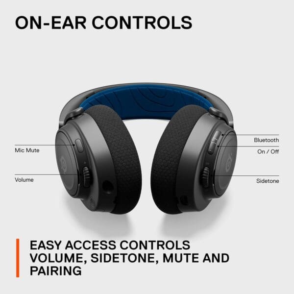 SteelSeries Arctis Nova 7P Wireless Multi-Platform Gaming Headset — Neodymium Magnetic Drivers — 2.4GHz + Bluetooth — 38Hr USB-C Battery — Gen2 AI Mic — PlayStation, PC, Switch, VR, Mobile - Black - Image 11