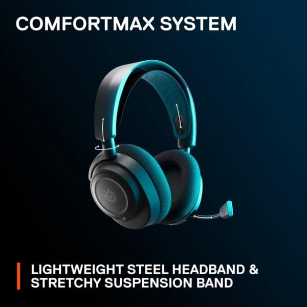 SteelSeries Arctis Nova 7P Wireless Multi-Platform Gaming Headset — Neodymium Magnetic Drivers — 2.4GHz + Bluetooth — 38Hr USB-C Battery — Gen2 AI Mic — PlayStation, PC, Switch, VR, Mobile - Black - Image 10
