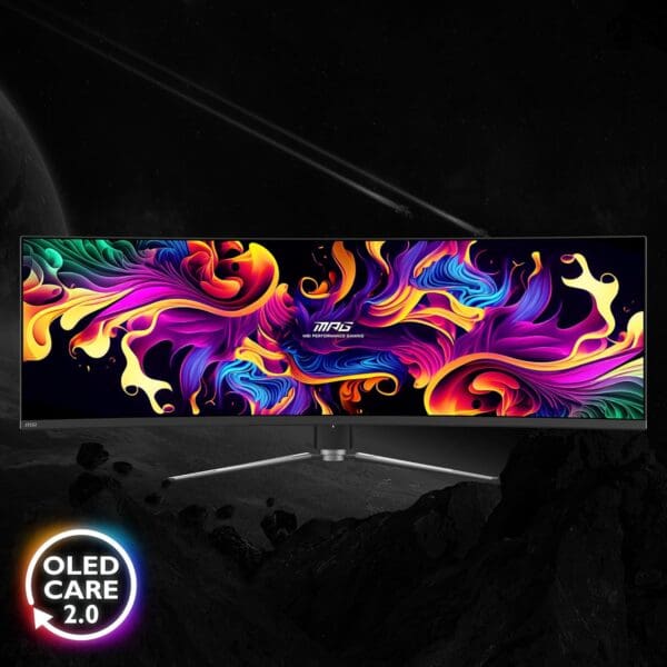 MSI MPG 491CQP QD-OLED 49" 32:9 DQHD 144Hz Curved OLED HDR Gaming Monitor, Metallic Black - Image 6